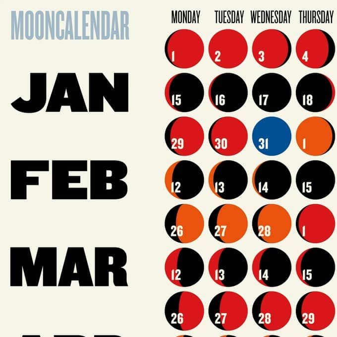 Image from Track the Lunar Year with this Moon Phase Calendar