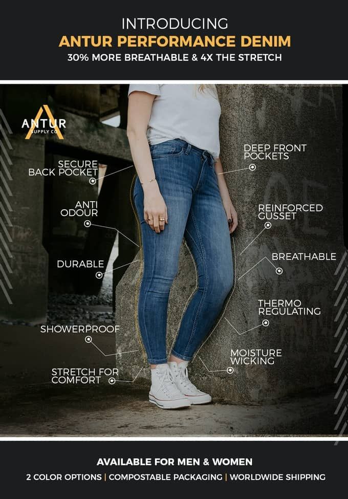 Image from Antur Performance Denim Jeans - They Thought of Everything