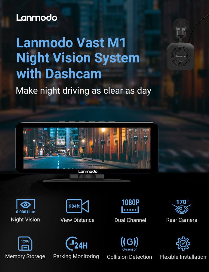 Image from Drive Safer With the Lanmodo Vast M1 Night Vision Dashcam